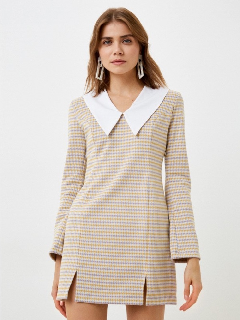Mark Formelle International Designer Houndstooth Mod Mini Dress